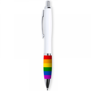 PRIDE - BOLIGRAFO BLANCO BANDERA LGBT