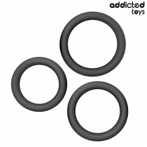 ADDICTED TOYS - SET DE ANILLOS SILICONA PLANOS