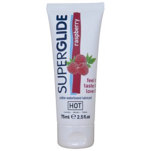 HOT - SUPERGLIDE LUBRICANTE COMESTIBLE BASE AGUA FRAMBUESA 75 ML