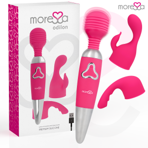 MORESSA - ODILON WAND POTENTE MOTOR MAS DOS CABEZALES PREMIUM SILICONE RECARGABLE