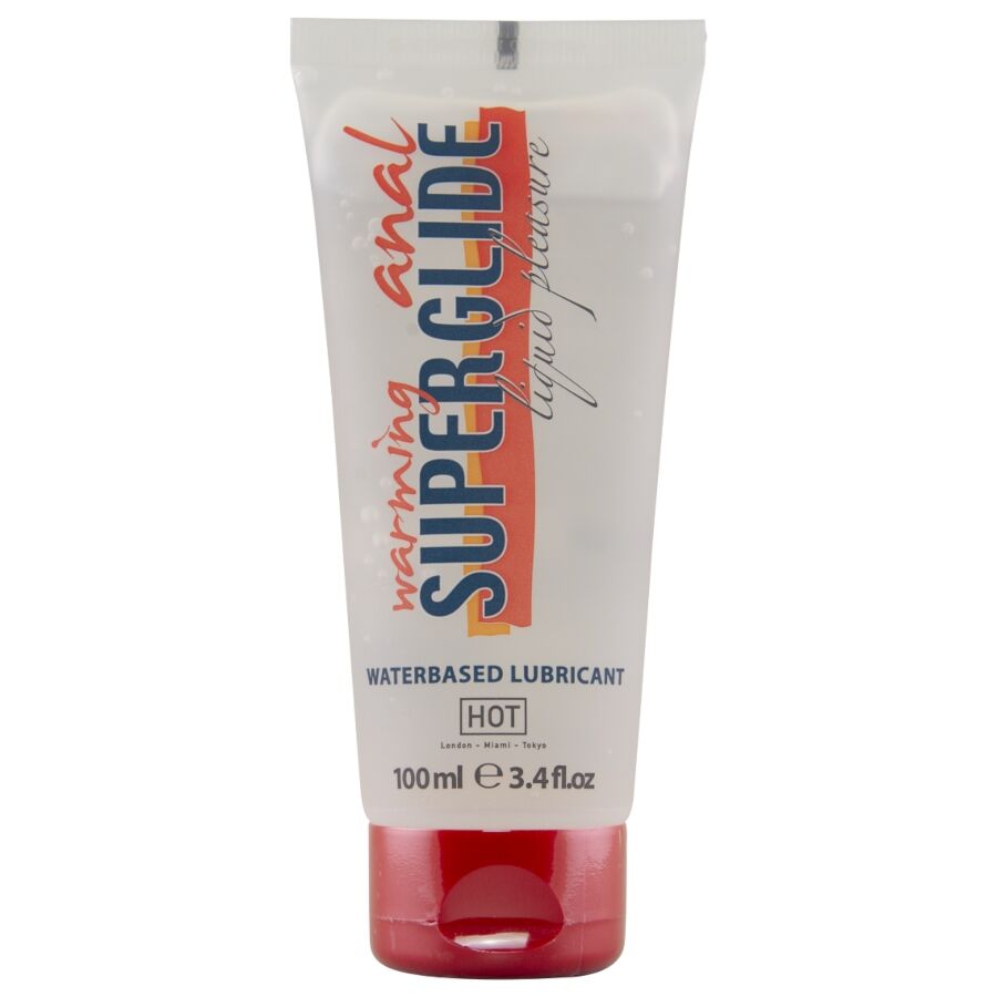 HOT - ANAL SUPERGLIDE WARMING LIQUID PLEASURE LUBRICANTE ANAL BASE AGUA EFECTO CALOR 100 ML