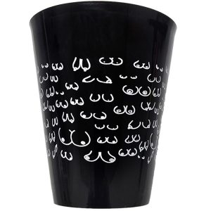 DIABLO PICANTE - VASO NEGRO 500 ML CON TETAS BLANCAS