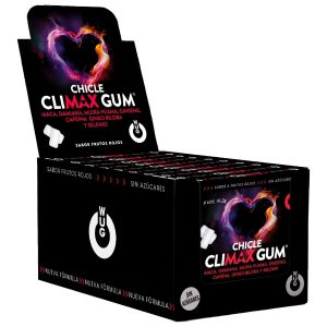 WUG Climax ? DISPLAY 12 X 8 UDS | Chicle funcional con Maca, Damiana y Ginseng para potenciar el deseo y la vitalidad íntima